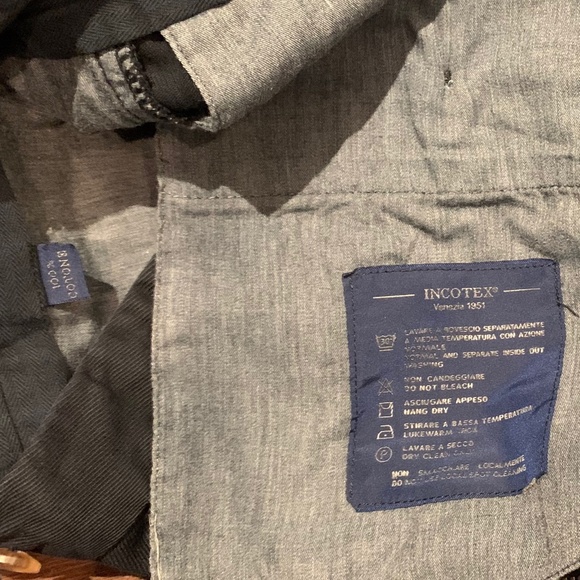 Men's Incotex  100% cotton dark Navy casual pant - Picture 4 of 9